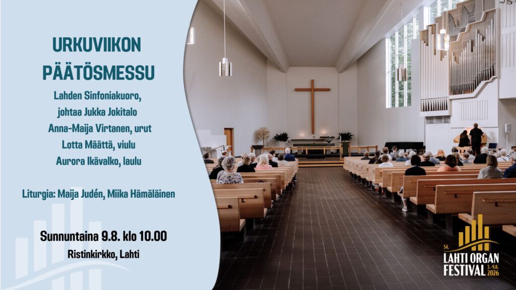 Lahden urkuviikon tapahtumakuva sunnuntain päätösmessu