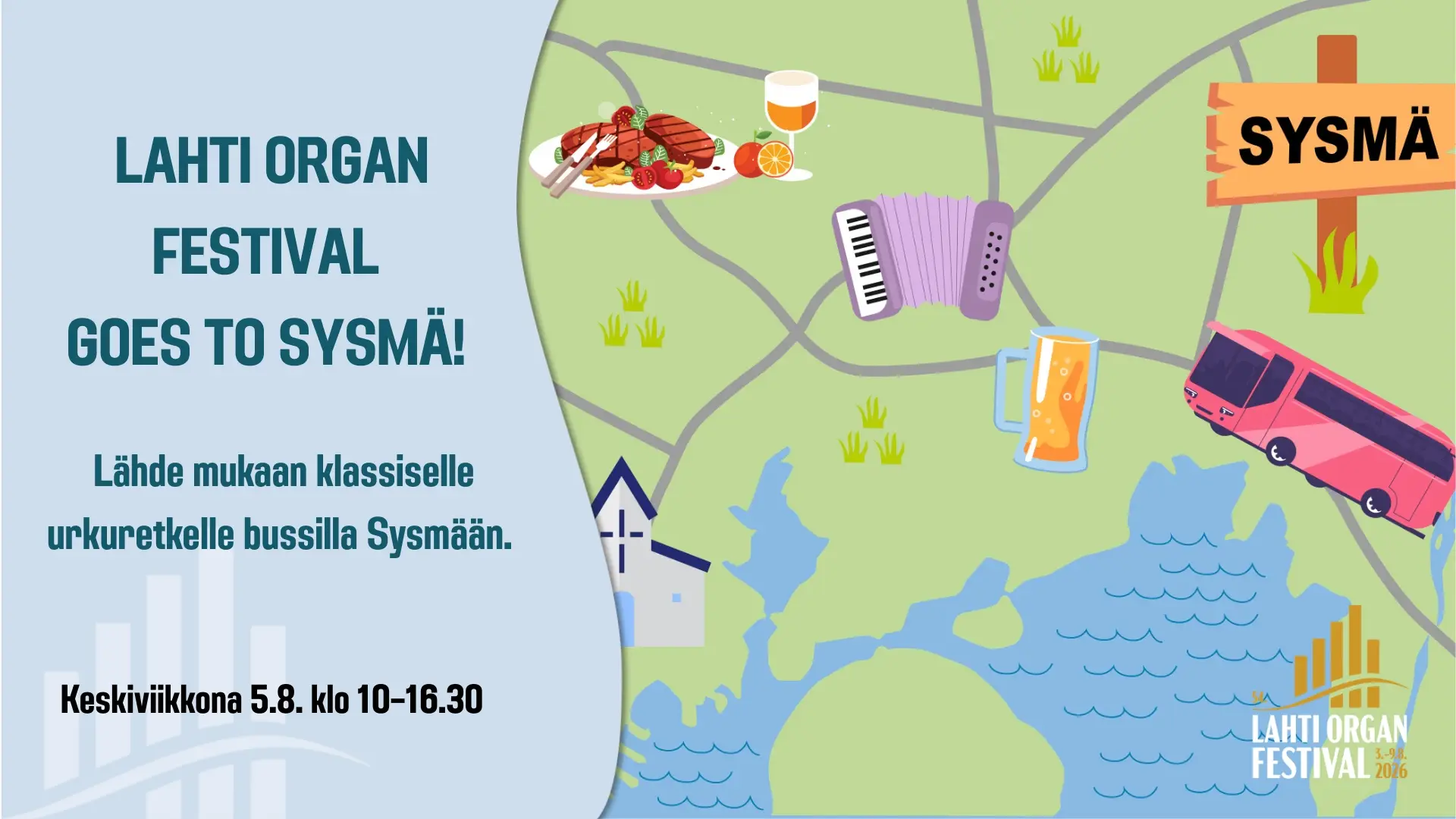 Kuvituskuva Sysmästä ja tapahtuman paikoista.